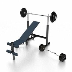 Weight Bench Gym Barbell 3d model