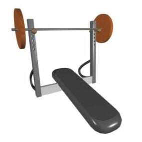 3D-Modell für Hantelbank und Kniebeugenständer im Fitnessstudio