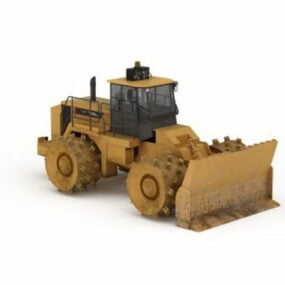 Bulldozer compacteur industriel modèle 3D