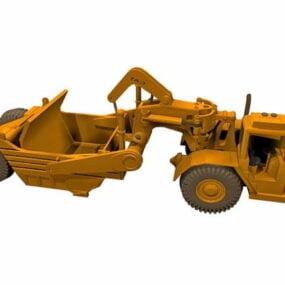 Industrial Machine Wheel Tractor Scraper 3d model