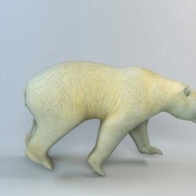 3д модель белого белого медведя