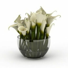 โมเดล 3 มิติแจกันดอกไม้ Calla Lily