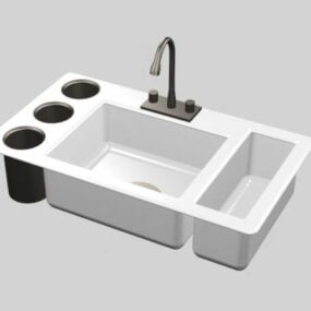 Kitchen White Ceramic Sink 3d model