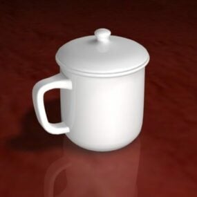 Beyaz Porselen Çay Bardağı 3D model