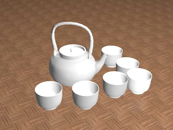 Dapur Putih  Keramik  Tea Set Gratis 3d Model Max Vray 