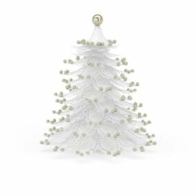 Bílý vánoční strom dekorace 3D model