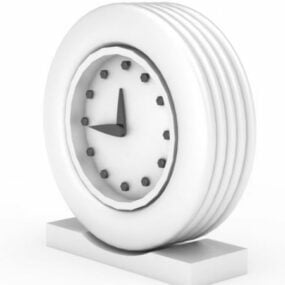 Home White Clock 3d model