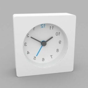 Biały zegar na biurko do sypialni Model 3D