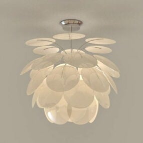 Lampe à suspension moderne à fleurs blanches modèle 3D