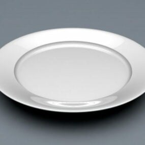 Modelo 3d de prato branco de cozinha