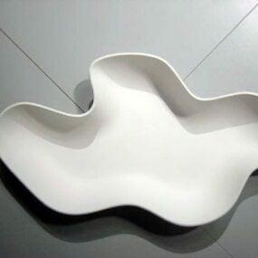 Vaso piatto bianco per uso domestico modello 3d