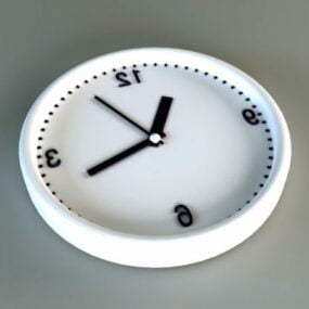 Λευκό ρολόι τοίχου τρισδιάστατο μοντέλο
