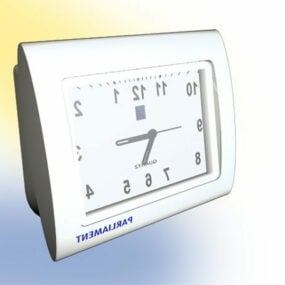 White Plastic Alarm Clock 3d model