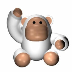 Jouet de gorille de dessin animé blanc modèle 3D