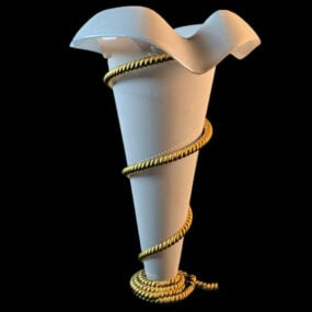 Bílá kuželová váza 3D model