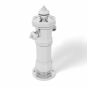 Model 3D miejskiego białego hydrantu strażackiego