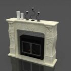 White Stone Fireplace Mantel Decorations