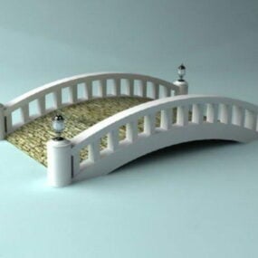 Modelo 3D da ponte de jardim de pedra branca