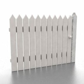 White Garden Wooden Fencing 3d model