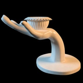 Modelo 3D de decoração de vaso de mão de pedra branca