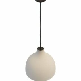 Minimalistyczna lampa wisząca z białym odcieniem Model 3D