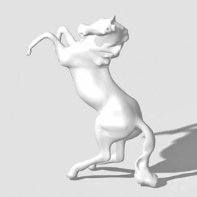 Modello 3d del leone europeo della statua antica