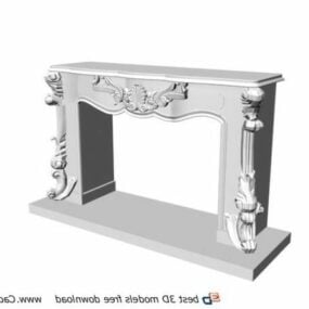 White Marble Design Fireplace Mantel 3d model