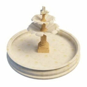 White Marble Fountain 3d-modell