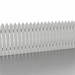 White Home Picket Fence 3d model