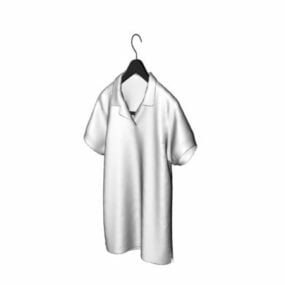White Color Polo Shirt For Men 3d model