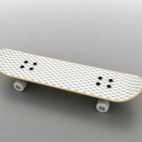 White Street Skateboard 3d model