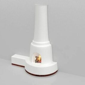 White Stove Fireplace Design 3d model