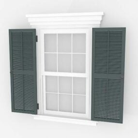 Domowe okna z okiennicami Model 3D