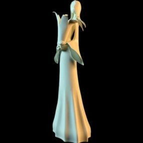 Keramická dámská socha váza 3D model