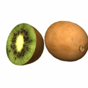 Nature Kiwi Fruits With Slice 3d model
