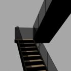 まっすぐな階段が付いている家の階段