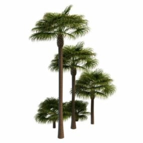 自然公园风车棕榈树3d模型
