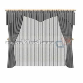 Window Curtain Design With Valance 3d model
