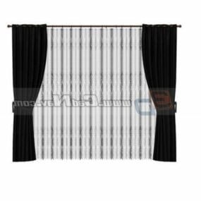 Window Curtain Sheer And Drape 3d model