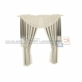 Beige Window Curtains For Living Room 3d model