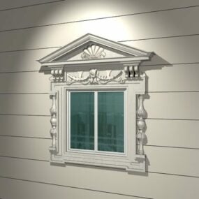 Antyczne dekoracyjne okno przestrzenne Model 3D