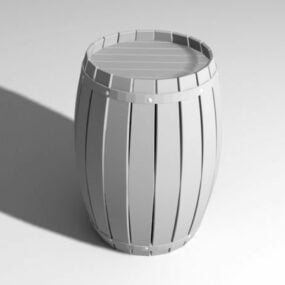 Wooden Wine Barrel 3d model