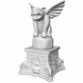 פסל אבן אריה כנף דגם תלת מימד