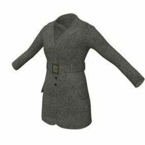 3д модель зимнего пальто модное для женщин