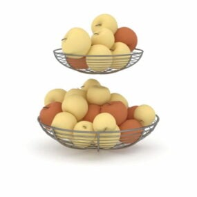 Model 3d Wire Apple Baskets Food