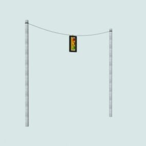 Wire Mounted Road Traffic Light 3d model
