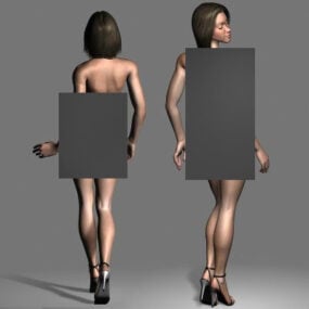 Kvinna i underkläder Rigged Karaktär 3d-modell