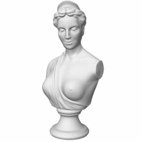 Busto de estatua de mujer griega modelo 3d