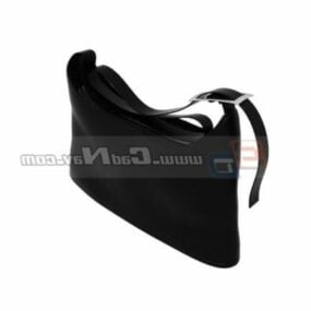 黑色女式皮革手袋3d模型