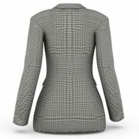 Fashion Women Plaid Blazers Jacket 3d model